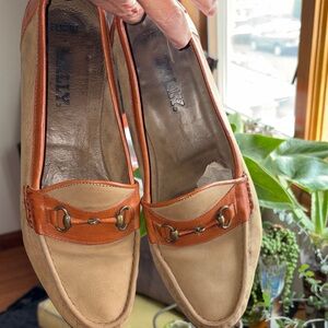 Bally Tan and Brown Leather Loafers